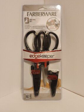 Farberware Edgekeeper Shears Set w/ Built-in Sharpener - 2 Piece Black